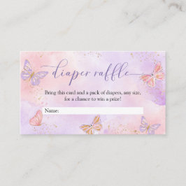 Tarjeta De Recepción Butterflies Baby Shower Diaper Raffle