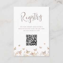 Tarjeta De Recepción Butterflies Shower Registro de código QR