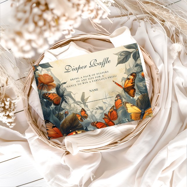 Tarjeta De Recepción Butterfly Garden Diapper Raffle (Subido por el creador)