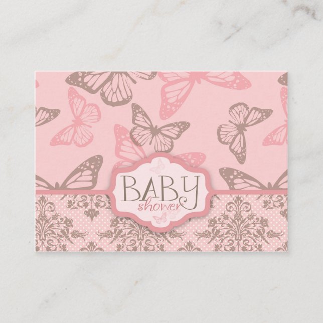 Tarjeta De Recepción Butterfly Kisses Petal Reminder Notecard (Anverso)