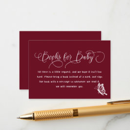 Tarjeta De Recepción Butterfly Modern Minimal Baby Shower Book For Baby