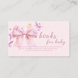 Tarjeta De Recepción Butterfly Pink Bow Baby Shower Books for baby 
