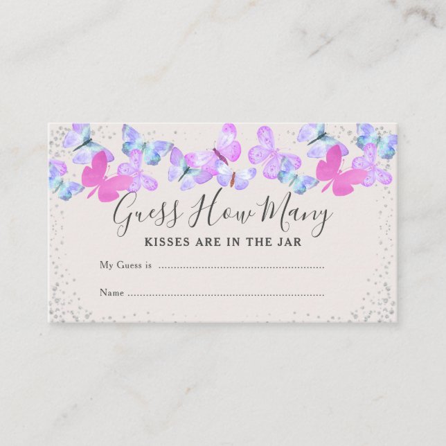 Tarjeta De Recepción Butterfly Skies adivina cuántos juegos de Baby Sho (Anverso)