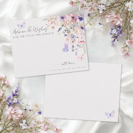 Tarjeta De Recepción Butterfly Wildflower Bridal Shower Advice