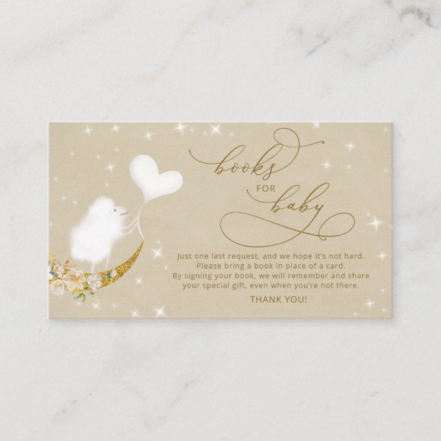 Tarjeta De Recepción Ca de solicitud de libro de Little Lamb Baby Showe (Anverso)