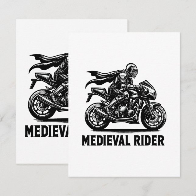 Tarjeta De Recepción caballero medieval (Anverso / Reverso)