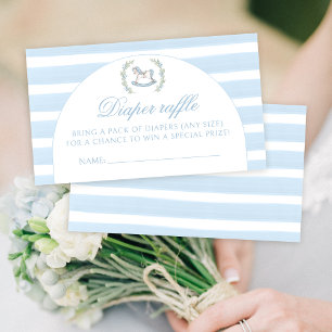 Tarjeta De Recepción Caballo azul lindo bebé ducha rifa de pañales