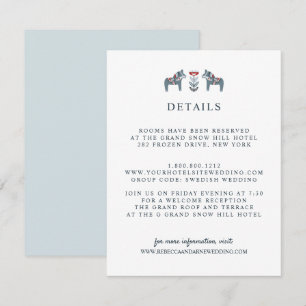 Tarjeta De Recepción Caballo Dala Escandinavo DETALLES DE INVITADOS A L