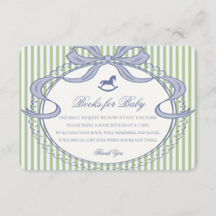 Tarjeta De Recepción Caballo de Balanço de Bow Coquette Verde Libros pa