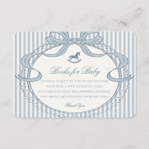 Tarjeta De Recepción Caballo de Balanço de Cinta Coquette Azul Libros p