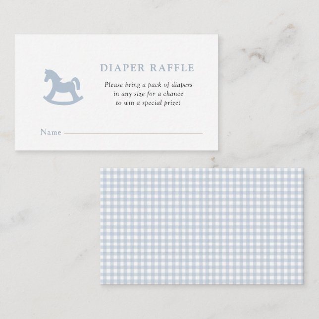 Tarjeta De Recepción Caballo de Roca Azul Bebé ducha Diaper Raffle (Anverso / Reverso)
