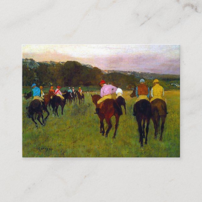 Tarjeta De Recepción Caballos de carreras Edgar Degas en Longchamp (Anverso)