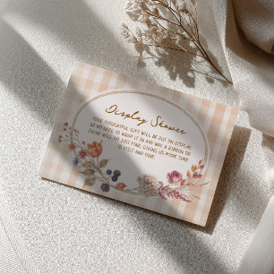 Tarjeta De Recepción Cabaña Enamorada  Bridal Shower a Cuadros