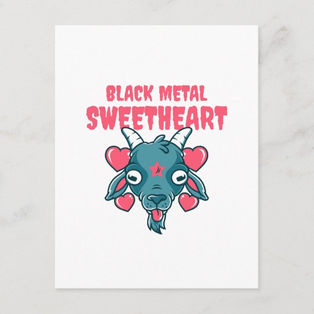 Tarjeta De Recepción cabeza de cabra adorable baphomet (Anverso)
