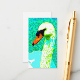 Tarjeta De Recepción Cabeza de Cisne Blanca Majestuosa