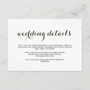 Tarjeta De Recepción Cacao elegante y blanco con detalles Bodas de punt