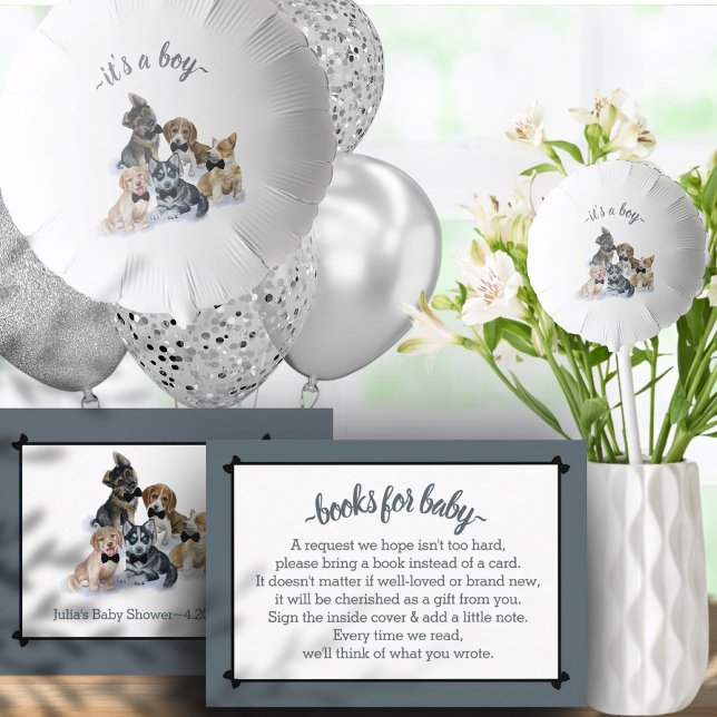 Tarjeta De Recepción Cachorro puro | Elegantes Libros Baby Shower Para  (Pure Puppy | Elegant Baby Shower Books For Baby Enclosure Card)