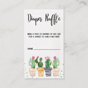 Tarjeta De Recepción Cactus Fiesta Baby Shower Diaper Raffle Cards