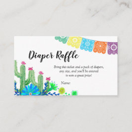 Tarjeta De Recepción Cactus Fiesta Diaper Raffle Card