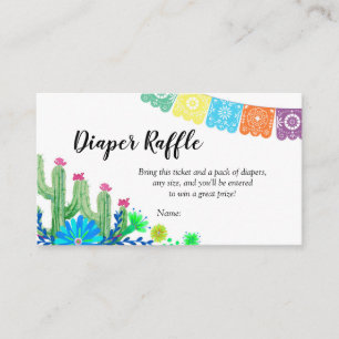 Tarjeta De Recepción Cactus Fiesta Diaper Raffle Card
