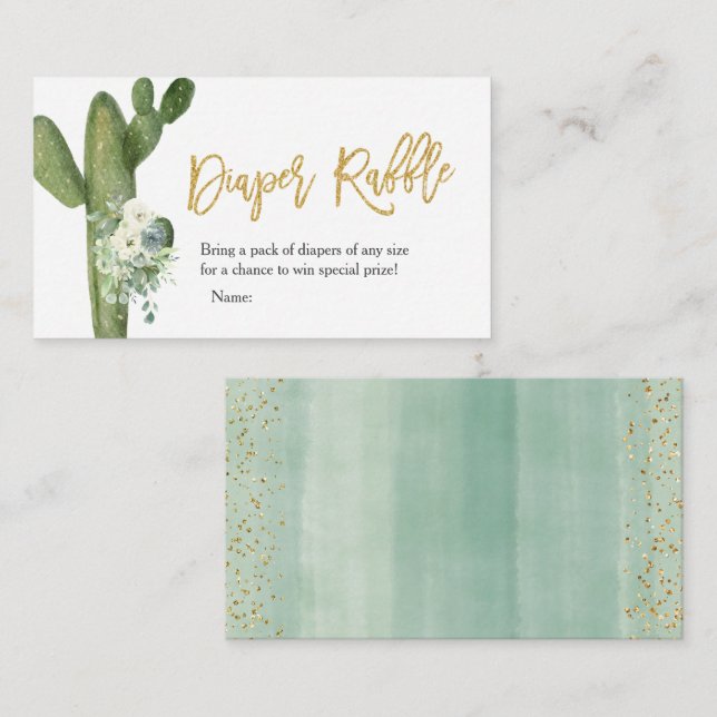 Tarjeta De Recepción Cactus Fiesta Taco 'sobre el gabinete de parejas d (Anverso / Reverso)