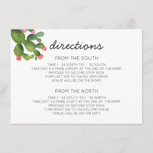 Tarjeta De Recepción Cactus floral rosa
