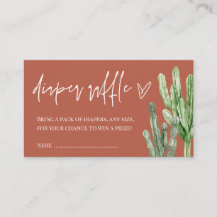 Tarjeta De Recepción Cactus Género Neutral Desierto Diaper Raffle 