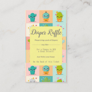 Tarjeta De Recepción Cactus Kawaii Baby Shower