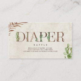 Tarjeta De Recepción Cactus Leather Inspiró a Baby Shower Diaper Raffle