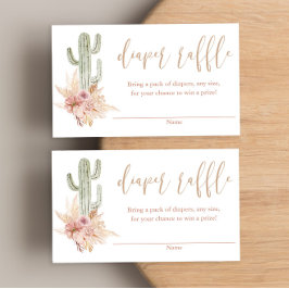 Tarjeta De Recepción Cactus pampas boho baby ducha pañales rifas