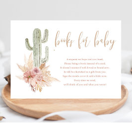 Tarjeta De Recepción Cactus pampas libros bohemios para la ducha de beb