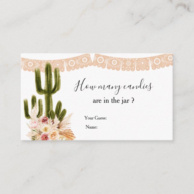 Tarjeta De Recepción Cactus Taco de Love Adivina Cuántos Canales (Anverso)
