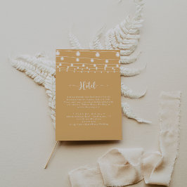 Tarjeta De Recepción Cadena Rusa Enciende Caligrafía Hotel Amarillo