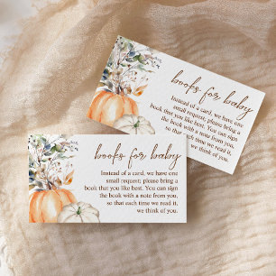 Tarjeta De Recepción Cae Baby Shower Otoño: Libros de calabaza para beb