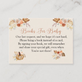 Tarjeta De Recepción Cae Rústico Elegante Terracota Libros Para Bebé