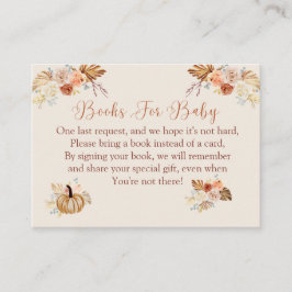 Tarjeta De Recepción Cae Rústico Elegante Terracota Libros Para Bebé