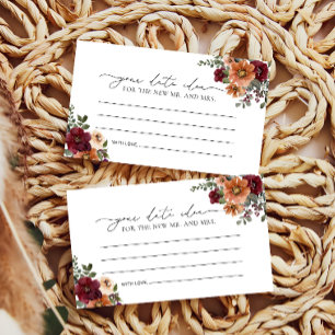 Tarjeta De Recepción Cae Terracotta Burgundy Floral Date Ideas Nocturna