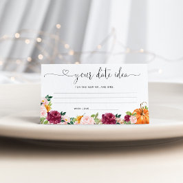 Tarjeta De Recepción Caer burgundy con las ideas de la noche. Frasco de