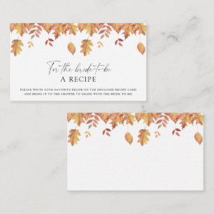 Tarjeta De Recepción Caer de las hojas - Receta para que la novia sea