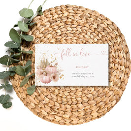 Tarjeta De Recepción Caer en el amor Ducha de novia Boho Flores Calabaz