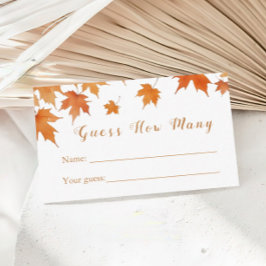 Tarjeta De Recepción Caer en la ducha de novia adivina cuántos