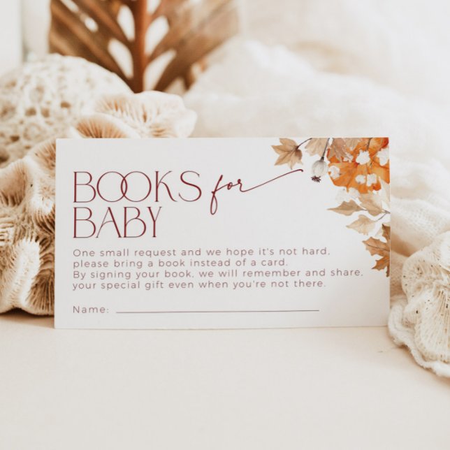 Tarjeta De Recepción Caer en libros de amor para calabaza de Baby Showe (Subido por el creador)