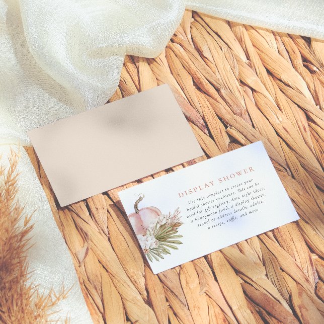 Tarjeta De Recepción Caer Enamorada Boho Pampas & Pumpkin Bridal Shower (Subido por el creador)