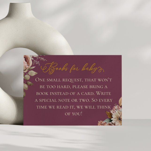 Tarjeta De Recepción Caer Enamorada Caer Boho Floral Borgoña Elegante (Subido por el creador)