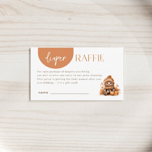 Tarjeta De Recepción Caer Enamorada Calabaza De Oso Pequeño Raffle (Subido por el creador)