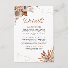 Tarjeta De Recepción Caer enamorada | Detalles del Boda Boho Flowers