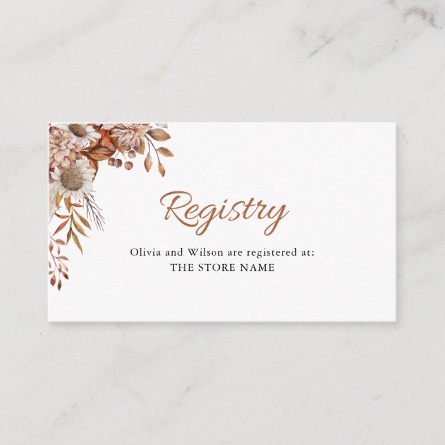 Tarjeta De Recepción Caer enamorada | Registro de regalos de Bodas de B (Anverso)