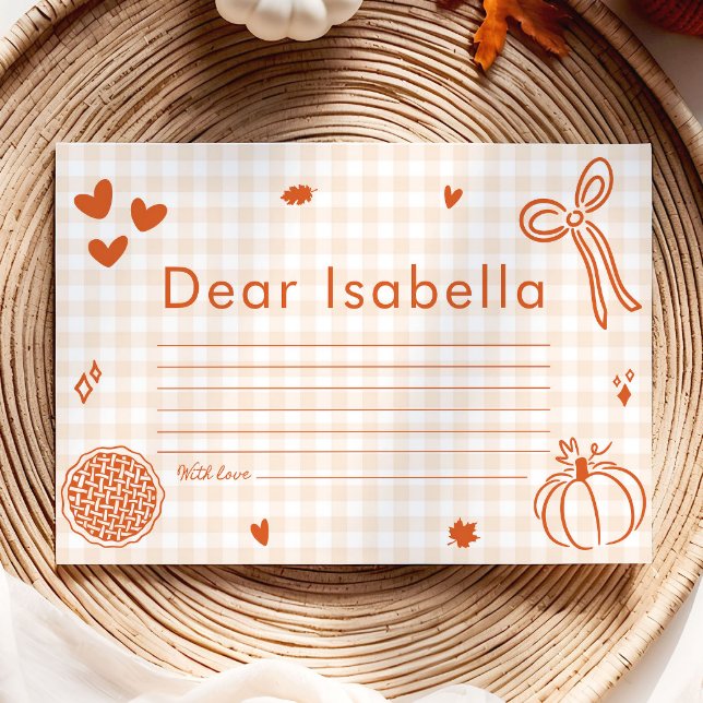 Tarjeta De Recepción Caer Mano capilar de tiempo de calabaza dibujada a (Hand Drawn Fall Whimsical Hand Drawn Pumpkin Time Capsule Game)