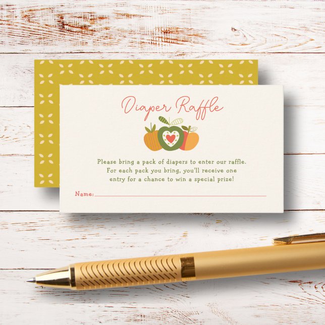 Tarjeta De Recepción Caer Tema de Apple Baby Shower Diaper Raffle (Subido por el creador)