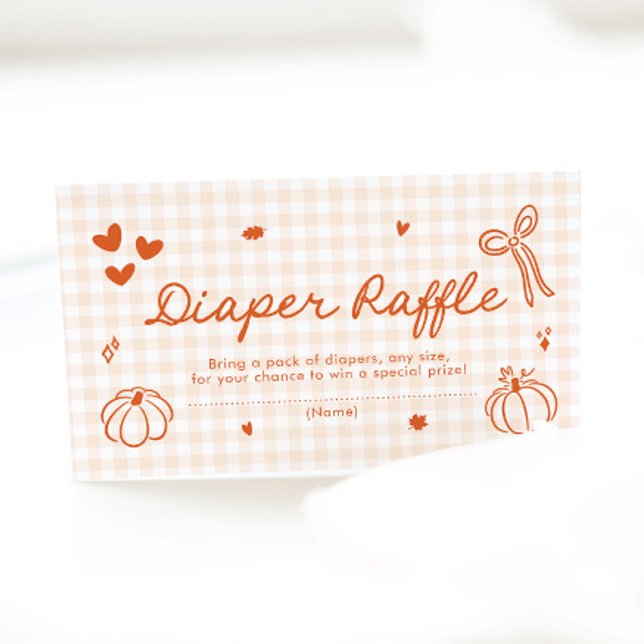 Tarjeta De Recepción Caer Un Poco De Calabaza Baby Shower Diaper Raffle (Fall A Little Pumpkin Baby Shower Diaper Raffle Game Ticket)